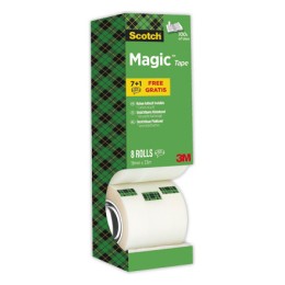 1 Boite de 8 Adhésifs invisibles SCOTCH Magic 810 -33 m x 19 mm