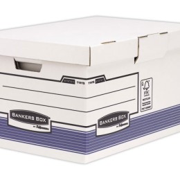 1 Lot de 10 Containers pour boîtes archives BANKER'S BOX montage automatique- Bleu