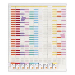 1 Kit planning annuel 13 colonnes 54 fentes - Blanc