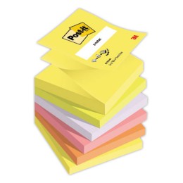 1 Lot de 6 Notes repositionnables ZNotes 76x76 mmnéon assortis