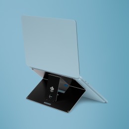 R-Go Tools Support pour ordinateur portable R-Go Riser Attachable, réglable, intégré à votre ordinateur portable, aluminium, noir