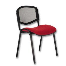 1 Chaise confort Iso - assise  rouge - dossier résille noir