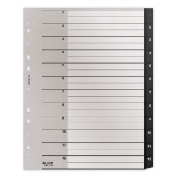 1 Jeu d'intercalaires numériques extra larges LEITZ Recycle - PP- A4-12T
