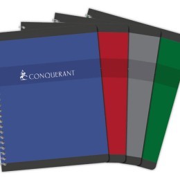 1 Cahier spirale Conquérant 70g, 17X22, Seyes, 180 pages