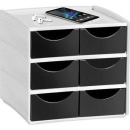 1 Mini module de rangement 6 tiroirs, noir