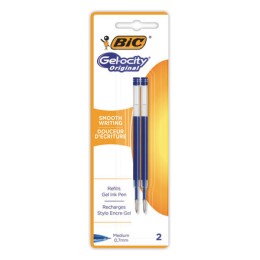 1 Blister de 2 Recharges pour BIC Gel-ocity Quick Dry. Bleu