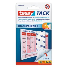 1 36 pastilles adhésives transparentes XL TESA