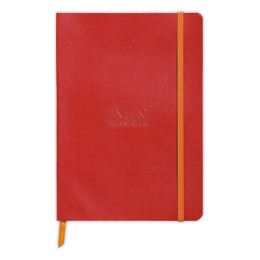 1 Carnet broché Rhodiarama A5 160 pages,ligné, couverture souple rouge