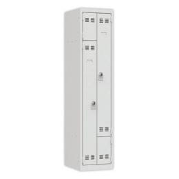 1 Vestiaire gain de place porte en L 1 colonne -2 utilisateurs- Gris