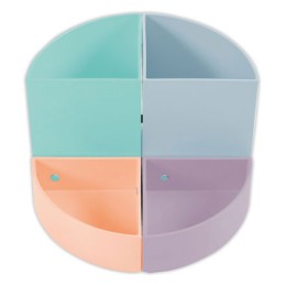 1 Pot à crayons 4 compartiments modulables - Coloris pastel