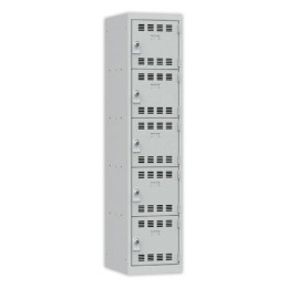1 Vestiaire multicases 1 colonne de 5 cases H.180 x L.40cm gris/gris
