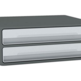 1 Module 2 tiroirs MOOVUP Secure Agile CEP  Dim : 37x27,5 H14,6 cm gris