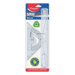 1 Kit de traçage 3 pièces GEOMETRIC, spécial gauchers, plastique recyclé