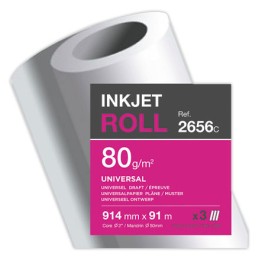 1 Lot de 3 Rouleaux de papier non couché CLAIREFONTAINE 0,914 x 91 m - 80g