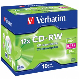 Verbatim CD-RW 12x 700 Mo 10 pièce(s)