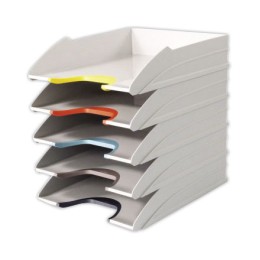 1 Lot de 5 Corbeilles à courrier Varicolor Blanc