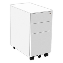 1 Caisson mobile métallique SLIM L30 cm 2+1 tiroirs blanc