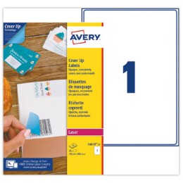 1 Étiquettes de masquage laser AVERY 199,6x 289,1 mm 25f x 25 étiquettes