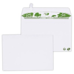1 Boite de 200 Enveloppes C5 blanches recyclées 80g bande de protection