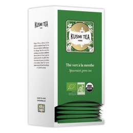 1 Boîte de 25 sachets de thé Kusmi Tea Bio Thé vert menthe