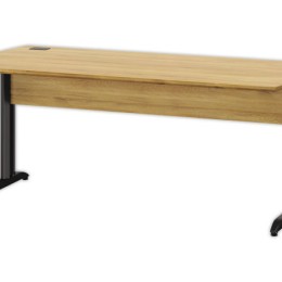 1 Bureau BREST 160 cm chêne du bocage anthracite pieds en métal monté