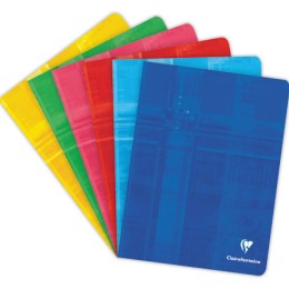 1 Cahier piqué 17x22 cm 96 pages grands carreaux - couleur aléatoire