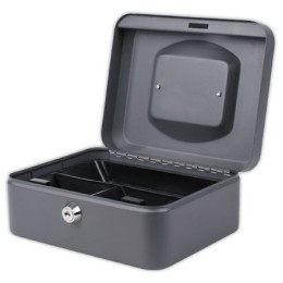 1 Caissette à monnaie avec serrure cylindrique 20cm gris
