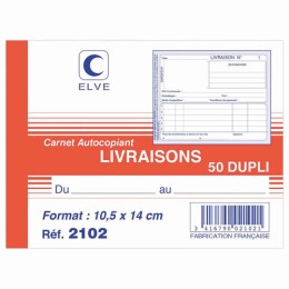 1 Carnet "Livraisons" - A6 - 50 dupli