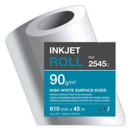 1 Rouleau papier pour traceur jet d'encre CLAIREFONTAINE 0,610x45 m 90 g