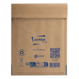1 Lot de 100 pochettes matelassées kraft recyclé à bulles d'air 150X210 mm