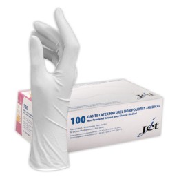 1 Boite de 100 Gants latex naturel non poudre Taille 9 / L