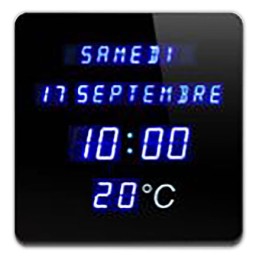1 Horloge carré LED bleu