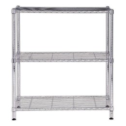 1 Etagère multifonction 3 niveaux L90 x H90 cm gris métal acier