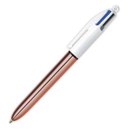 1 Stylo bille 4 couleurs Shine bronze