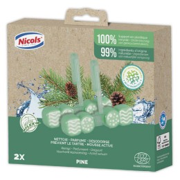 1 Lot de 2 Bloc WC ECOCERT Parfum menthe et eucalyptus