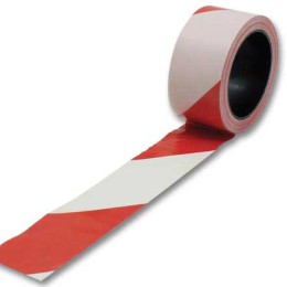1 Ruban de signalisation rouge et blanc polypropylene 100mx50mm