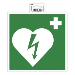 1 Panneau adhésif Défibrillateur 20cm - Vert