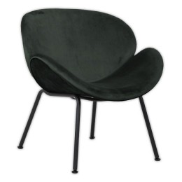 1 Fauteuil SMILE 4 pieds noir tissu vert