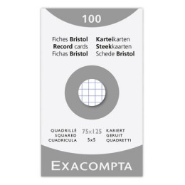 1 Étui 100 feuilles de bristol blanc 75/125 5X5