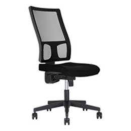 1 Siège Taktik mecanisme synchrone assise tissu noir, dos résille noir