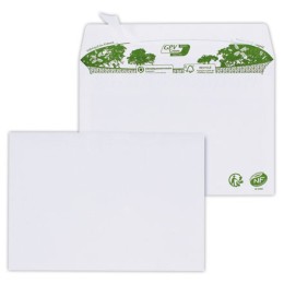 1 Boite de 200 Enveloppes C6 blanches recyclées 80g bande de protection
