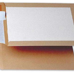 1 Carton de 100 Pochettes de protection kraft brun dos carton rigide 260x330 mm 120g
