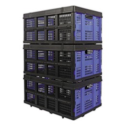 1 Lot de 5 bacs pliants pour plateau roulant