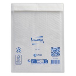 1 Carton de 100 Pochettes matelassées à bulles d'air blanches JOVIMAIL Easy 240x330 cm