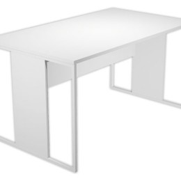 1 Bureau BELGRADE 140 x 80 blanc pieds blanc monté