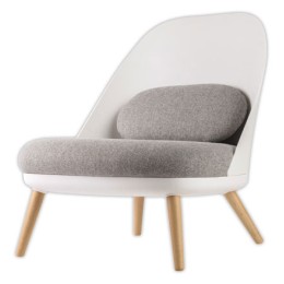 1 Fauteuil COCOON Blanc / Gris