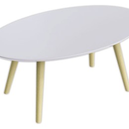 1 Table basse ovale laquée blanc L 85cm