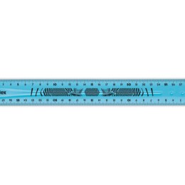 1 Règle de bureau double plate en plastique souple et résistant - 30 cm