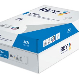 1 Carton de 5 Ramettes 500 feuilles papier A3 80g très blanc REY Office