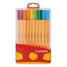 1 Boite de 20 Stylos-feutres STABILO Point 88  ColorParade boîtier rouge/orange